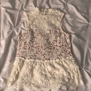 Express mock neck lace tank